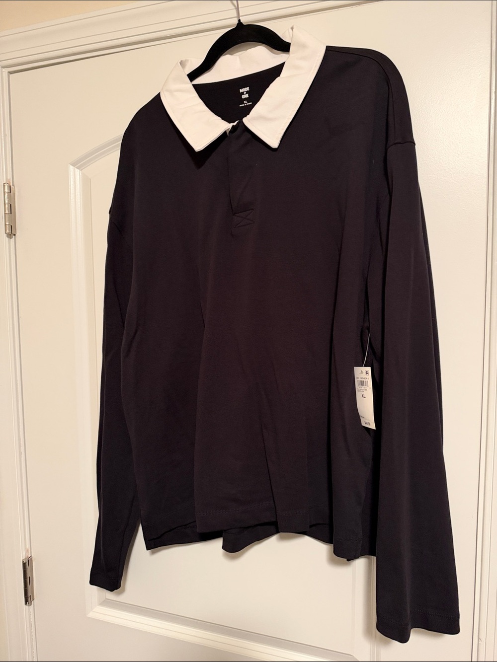 Mode One Color Block Long Sleeve Polo XL NWT